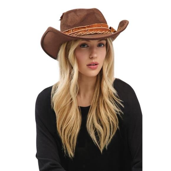 Distress Vintage Shapable Fedora Cowboy Hat